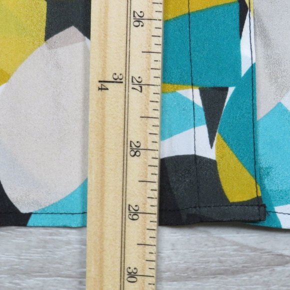 Calvin‎ Klein* Women's Long Sleeve Button Down V-Neck Blouse Large Multicolor - Picture 8 of 9